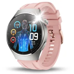 Smartwatch Zegarek Damski Kardiowatch Angelo AT200 srebrny Rozmowy Ciśnienie EKG HRV Menu PL
